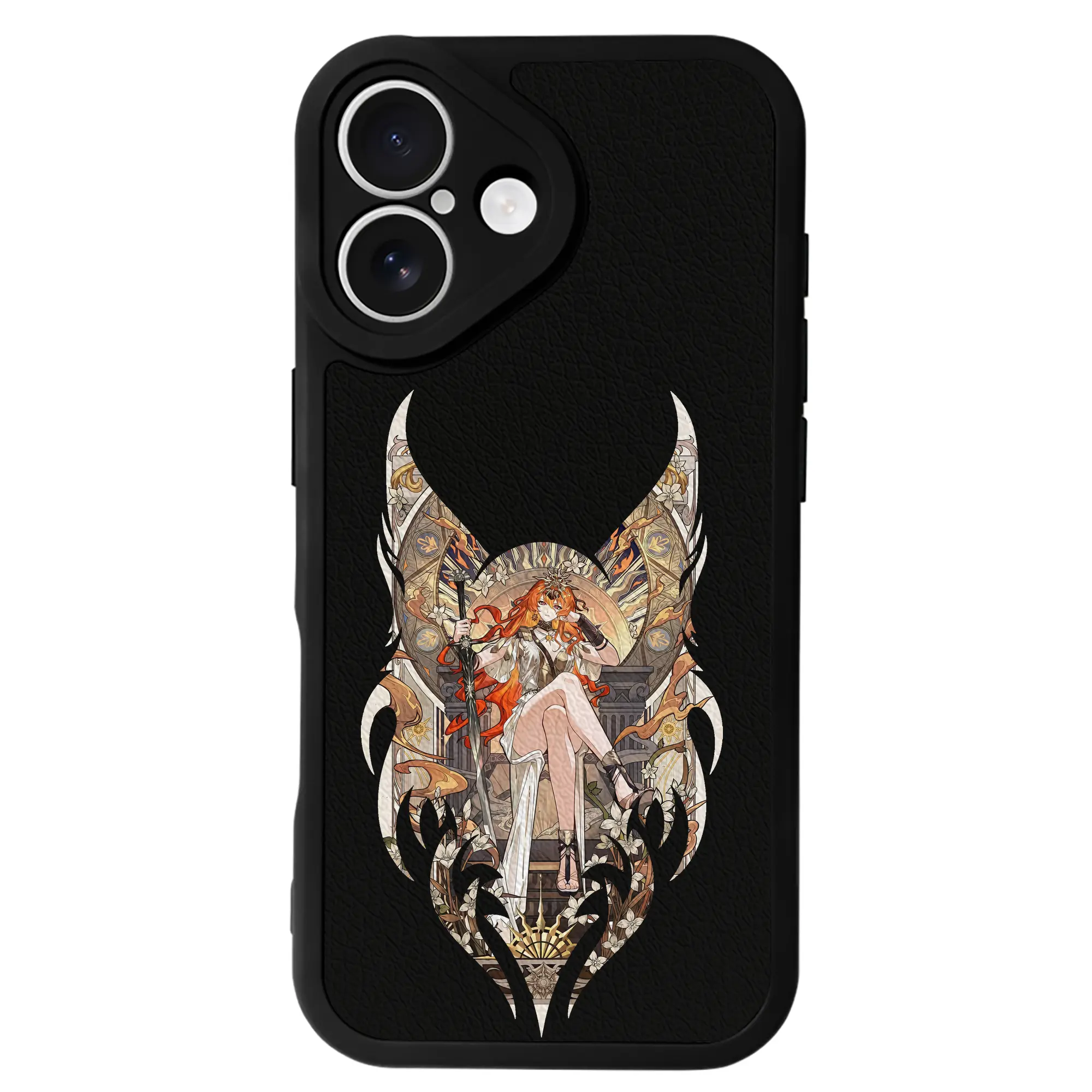 鳴潮 グッズ オーガスタ - IPhone 16シリーズ対応 ・ シリコンスマホケース ・ レザー調 ・ 高精度フィット ・ 耐衝撃 ・ ワイヤレス充電対応 ・ 精密カット